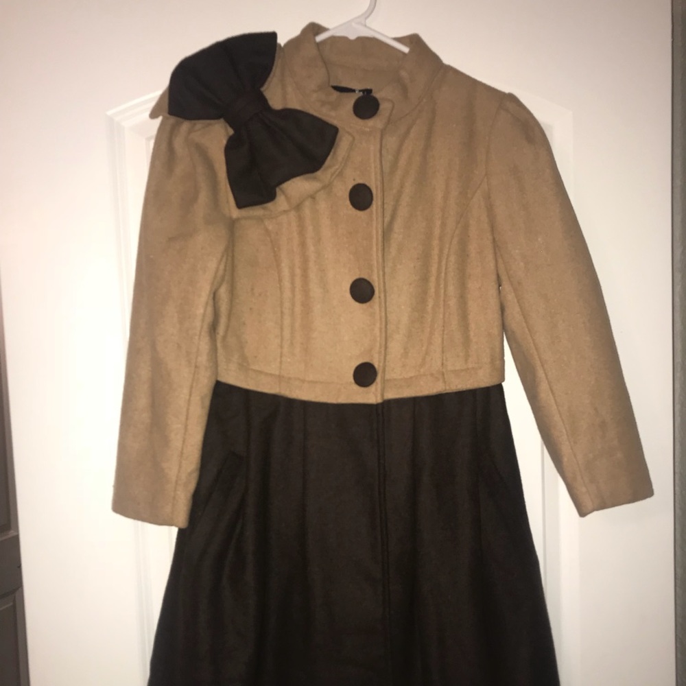 Ryu Brown Button jacket with bow